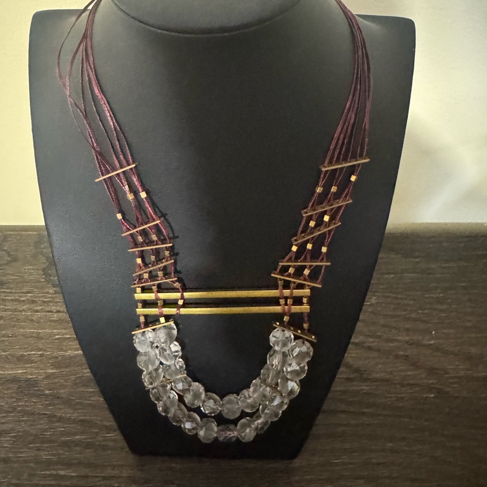 NWT Serefina by Anthropologie Adjustable Beaded Crystal Necklace - Picture 2 of 4